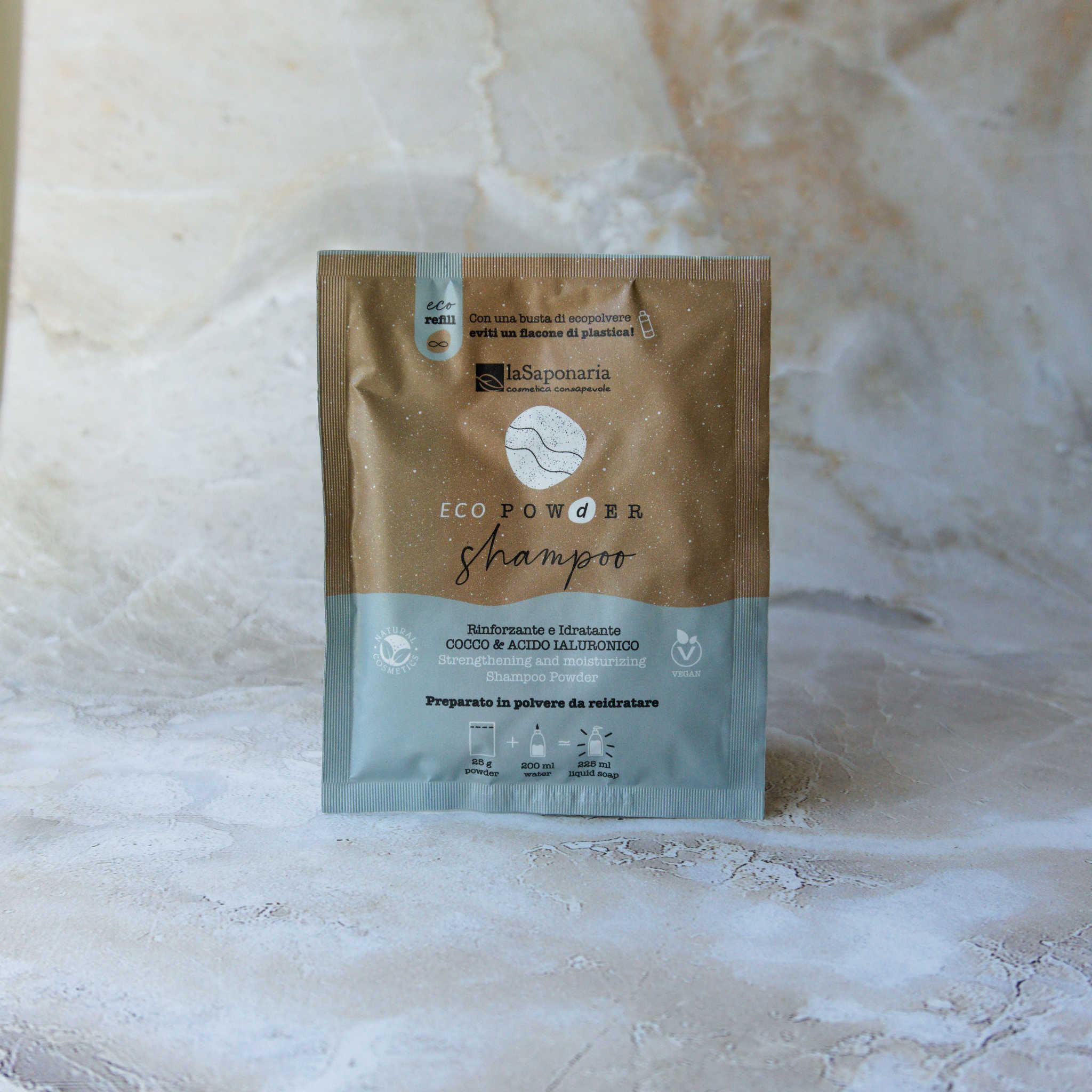 Refill shampoo pulver