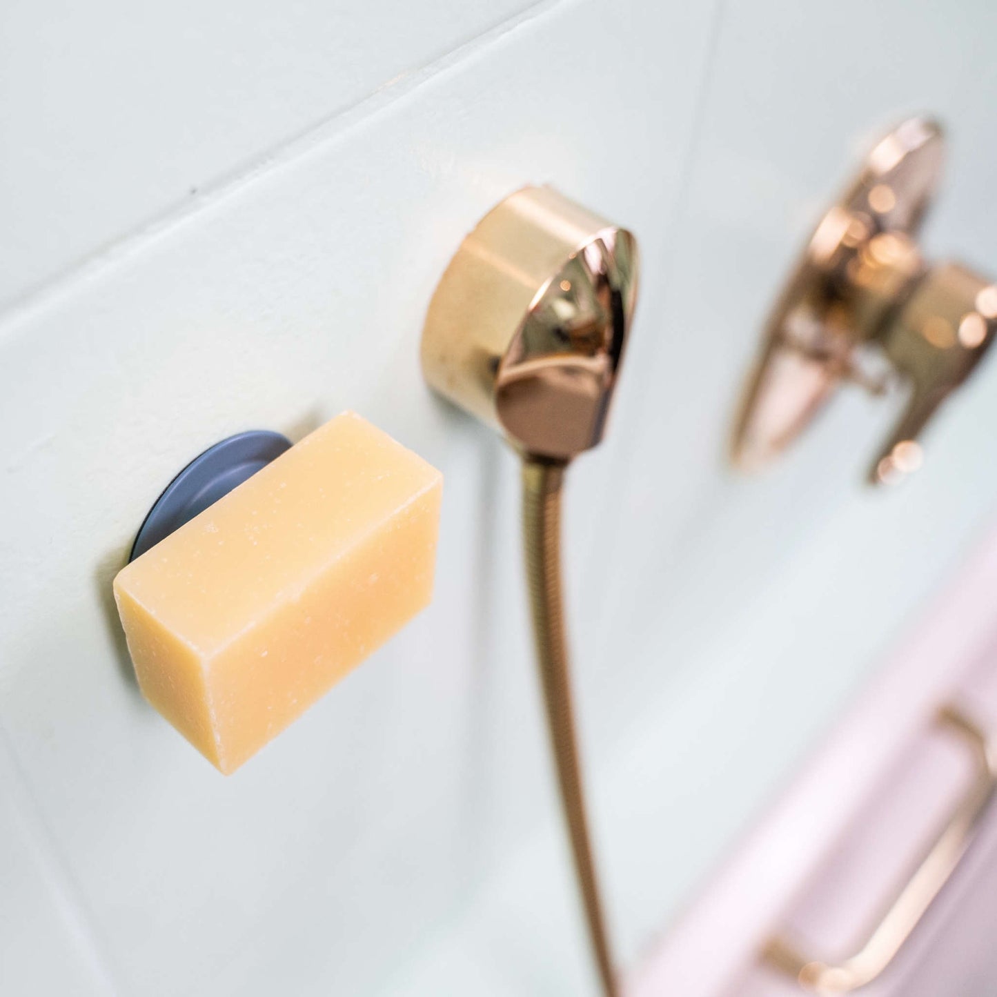 Magnetic soap holder for wall